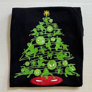 Christmas tshirt Holiday top Spider-Man Christmas tree Marvel